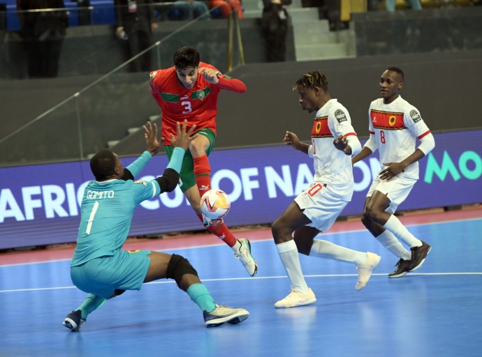 المنتخب المغربي لـ”الفوتسال” يستهل مشوار الدفاع عن لقبه بطلاً لكأس أمم إفريقيا بفوز كاسح على أنغولا